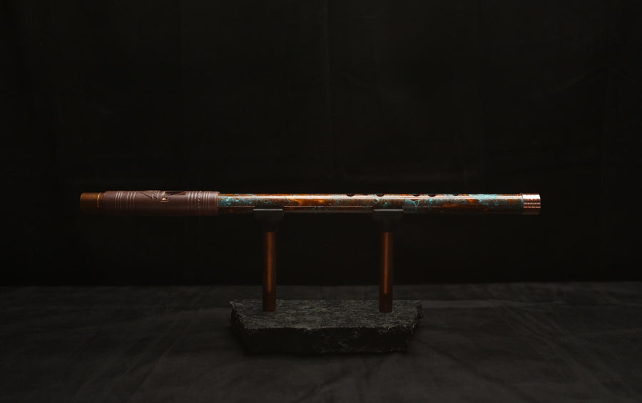 Copper Flute #LE0047 in Turquoise Burl | Lullaby Edition