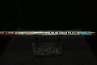 Low D Copper Flute #LDC0002 in Turquoise Reef