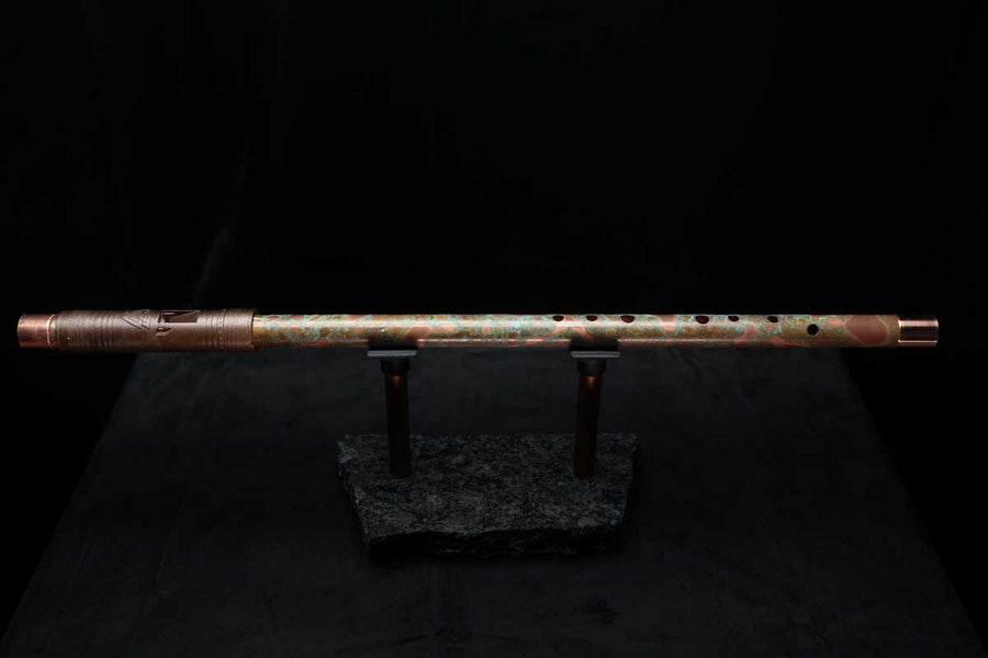 Low D Copper Flute #LDC0015 in Turquoise Reef
