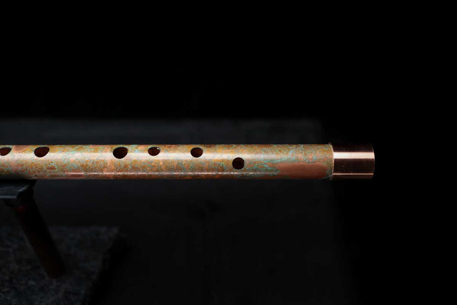 Low D Copper Flute #LDC0016 in Turquoise Reef