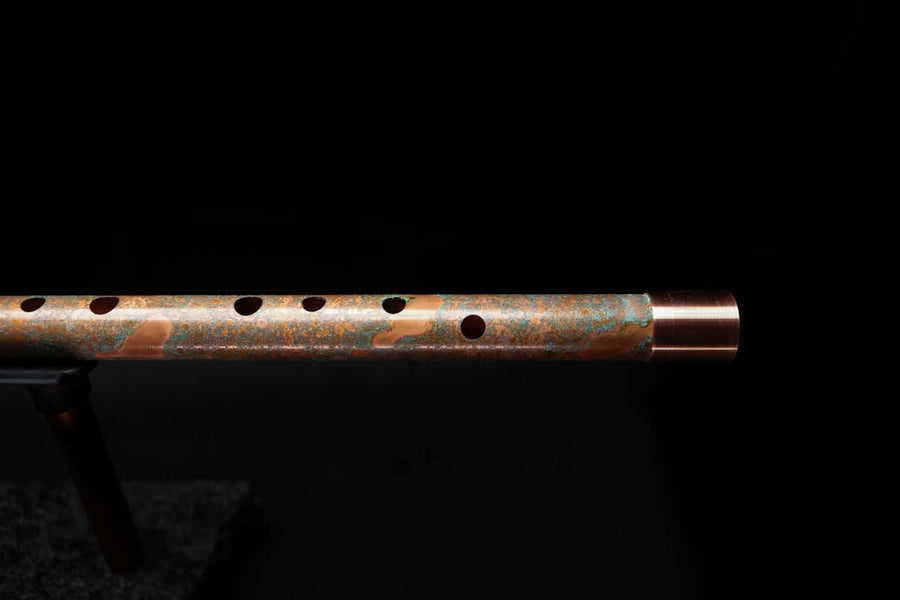 Low D Copper Flute #LDC0017 in Turquoise Reef