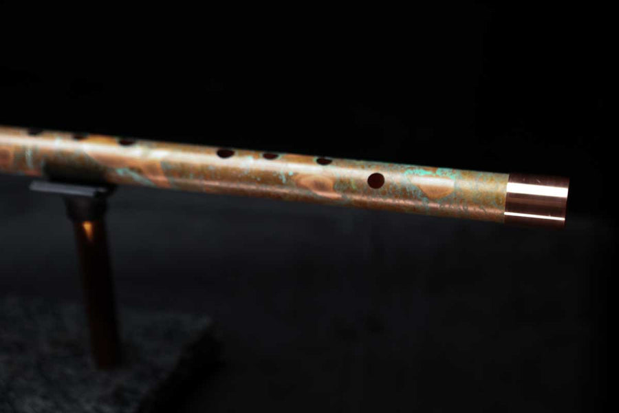 Low D Copper Flute #LDC0018 in Turquoise Reef
