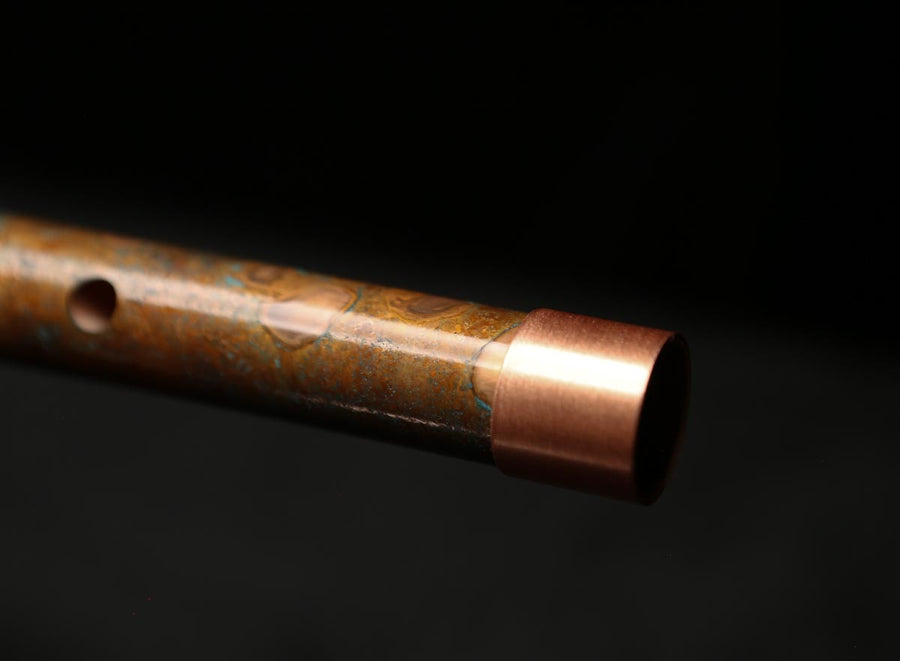 Low D Copper Flute #LDC0046 in Copper Storm w/Copper Jewel End-Piece