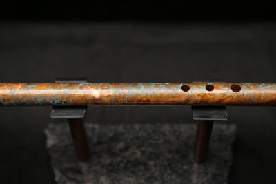Low D Copper Flute #LDC0046 in Copper Storm w/Copper Jewel End-Piece