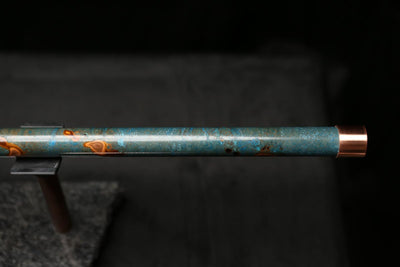 Low C Copper Flute #0114 in Turquoise Burl