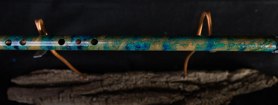 Copper Flute #0004 in Turquoise Ocean Waves, Low C