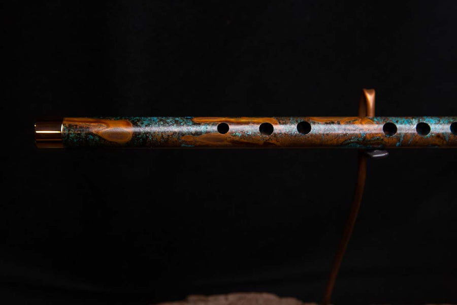 Copper Flute #0027 in Turquoise Burl - Low C