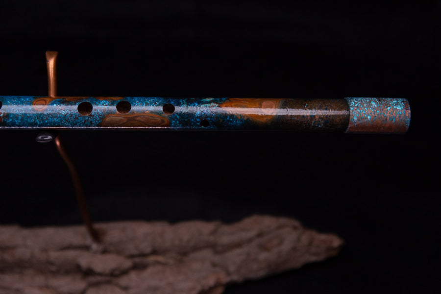 Copper Flute #0068 in Ocean Mist w/Turquoise Wind End Cap  | Low C