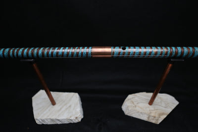 Copper Flute #BF0023 in Turquoise Spiral  | Bass F
