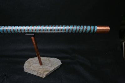 Copper Flute #BF0023 in Turquoise Spiral  | Bass F