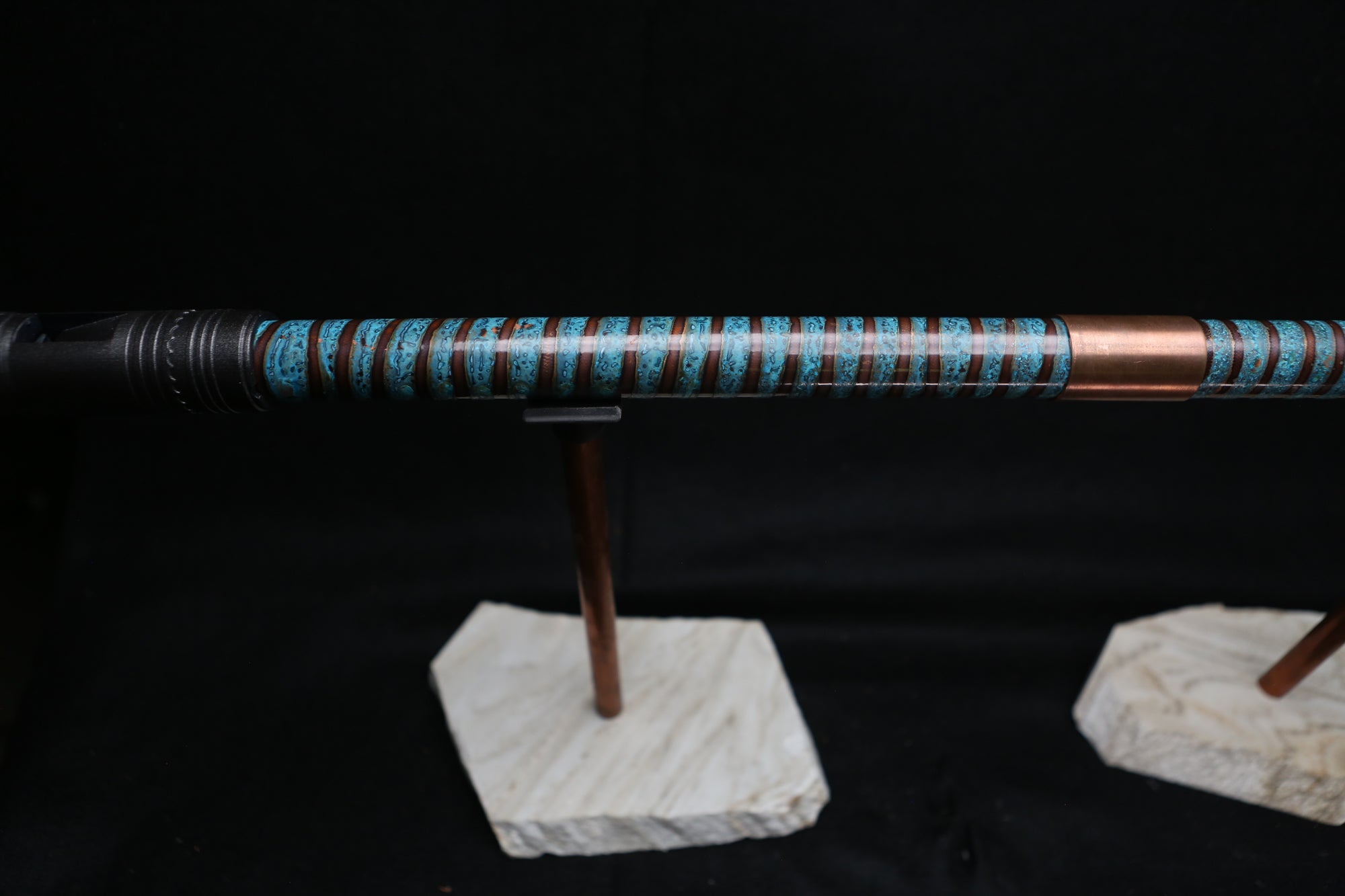 Copper Flute #BF0023 in Turquoise Spiral  | Bass F