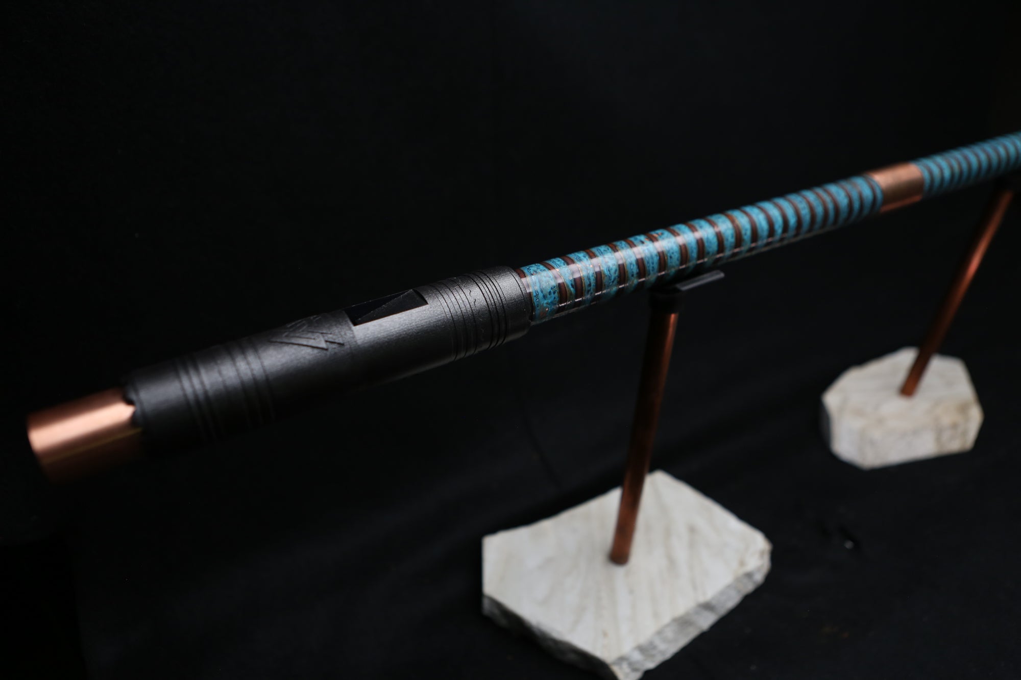 Copper Flute #BF0023 in Turquoise Spiral  | Bass F