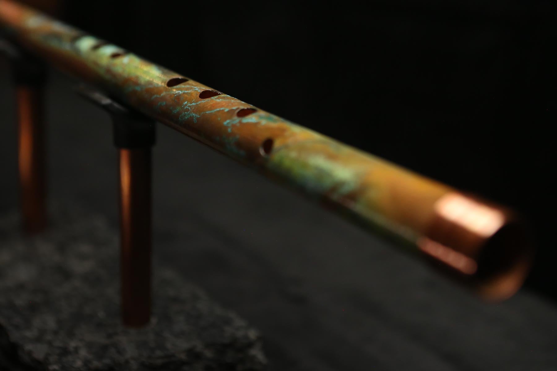 Copper Flute #0100 in Verde Marble | Low C