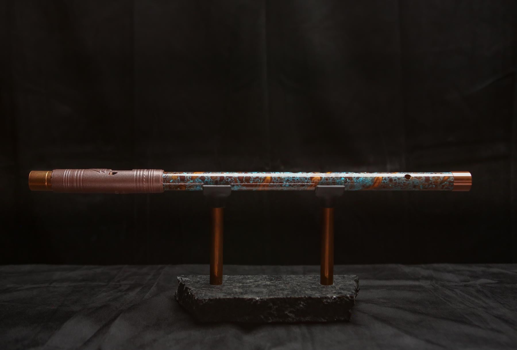 Copper Flute #LE0052 in Turquoise Burl | Lullaby Edition
