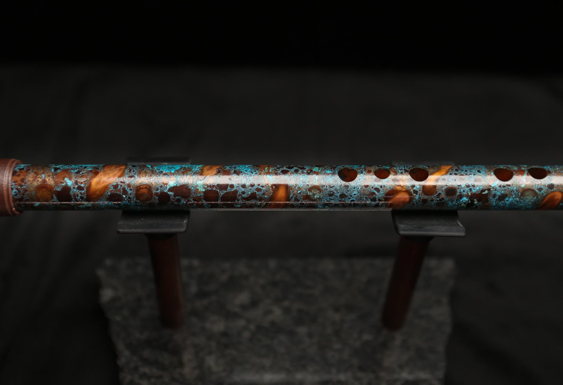 Copper Flute #LE0052 in Turquoise Burl | Lullaby Edition