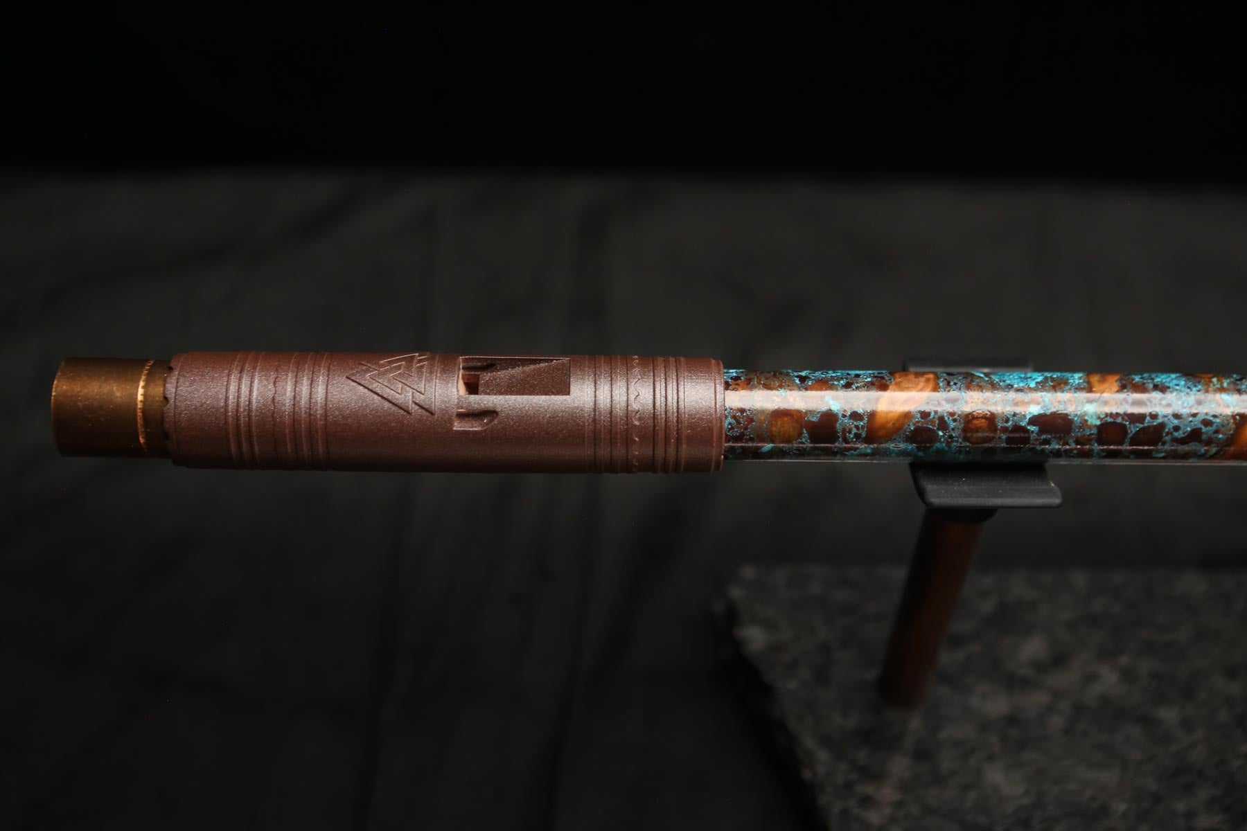 Copper Flute #LE0052 in Turquoise Burl | Lullaby Edition