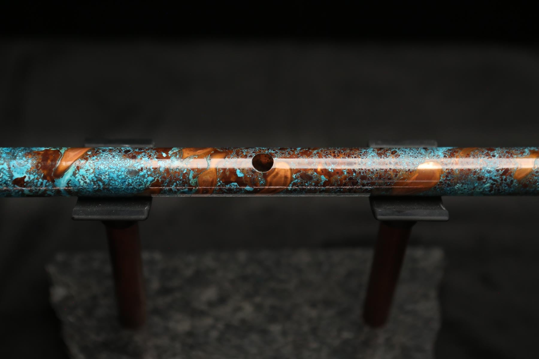 Copper Flute #LE0052 in Turquoise Burl | Lullaby Edition