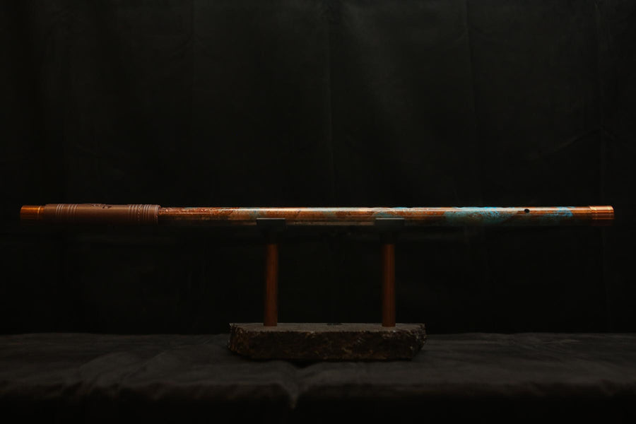 Copper Flute #0102 in Turquoise Ocean | Low C
