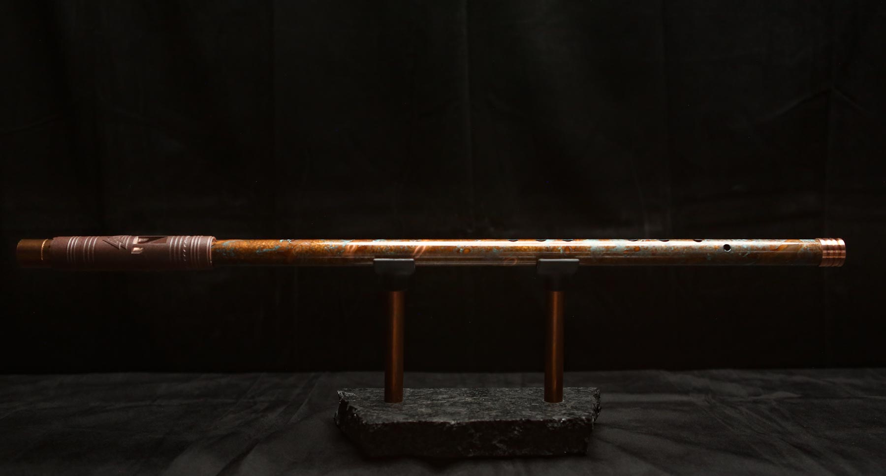 Copper Flute #0103 in Turquoise Copper Burl | Low C