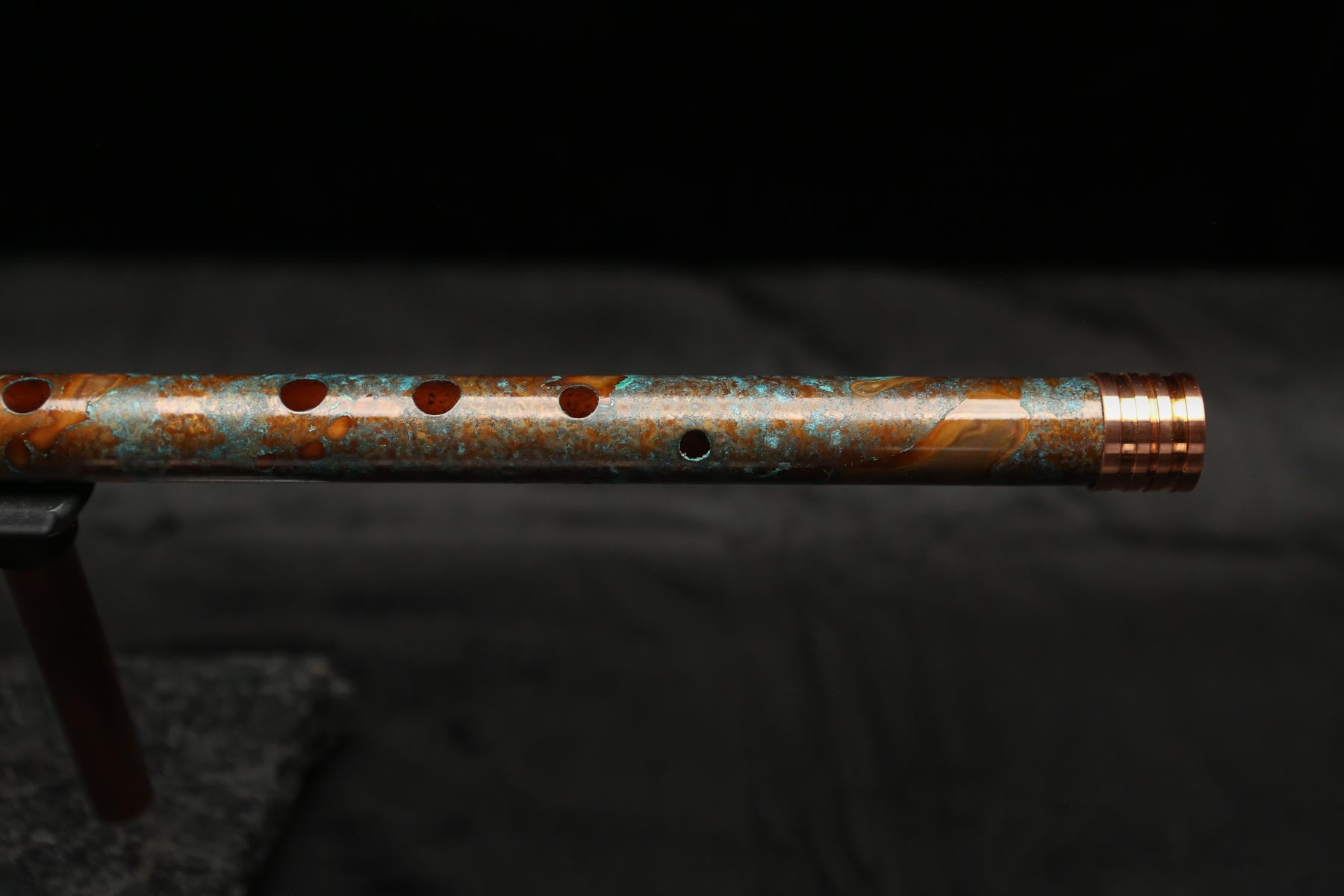 Copper Flute #0103 in Turquoise Copper Burl | Low C