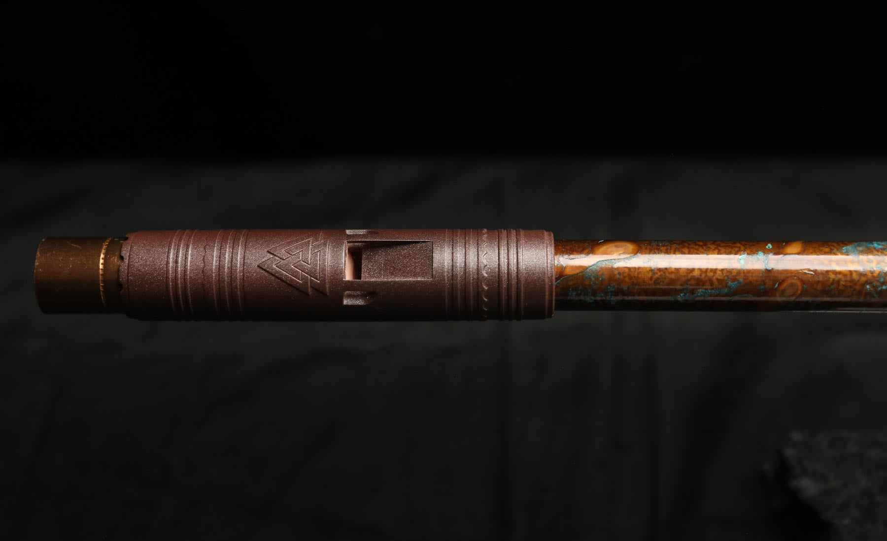 Copper Flute #0103 in Turquoise Copper Burl | Low C