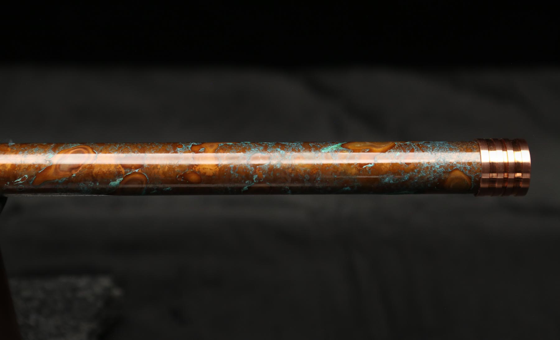 Copper Flute #0103 in Turquoise Copper Burl | Low C