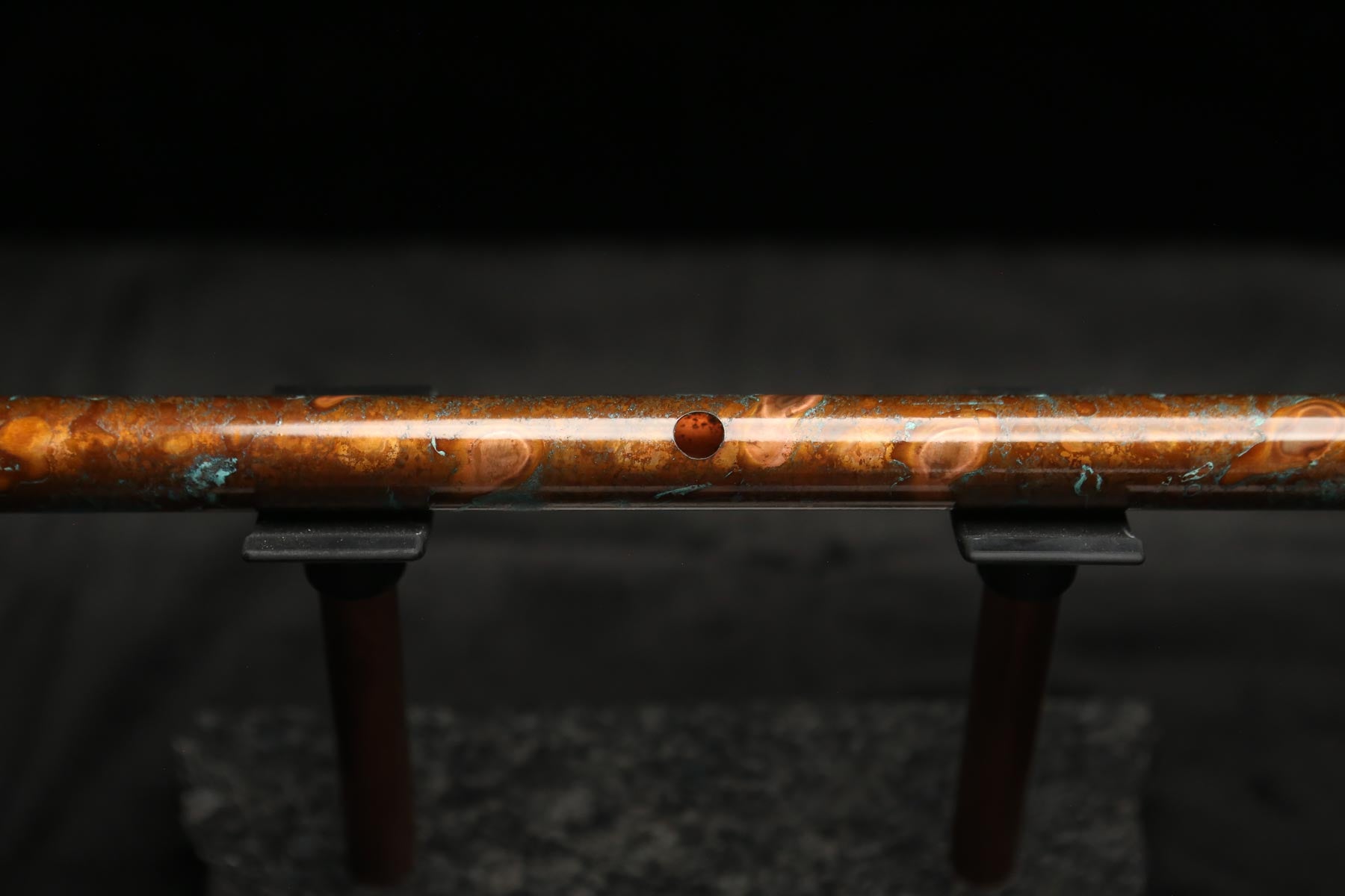 Copper Flute #0103 in Turquoise Copper Burl | Low C