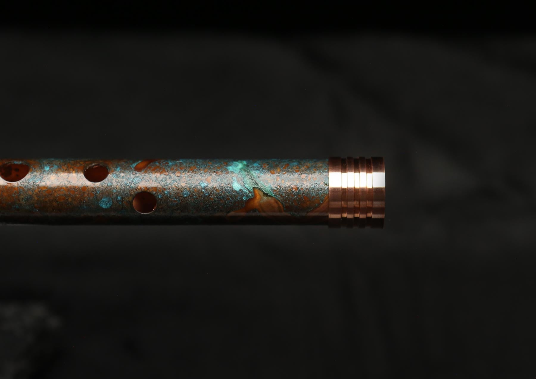 Copper Flute #LE0054 in Turquoise Copper Burl | Lullaby Edition