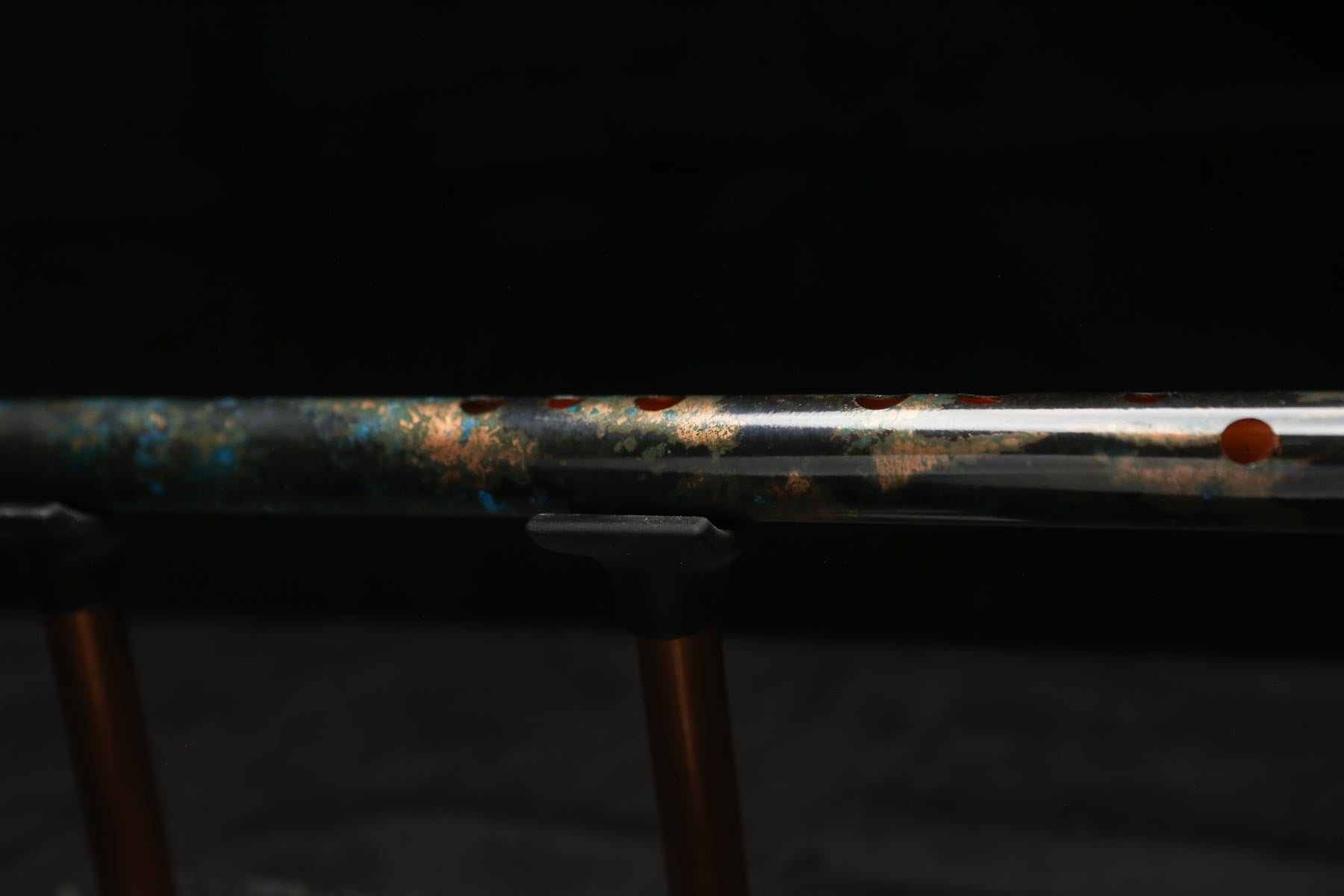 Copper Flute #LE0055 in Midnight Ocean with Flame-Treated End Piece | Lullaby Edition