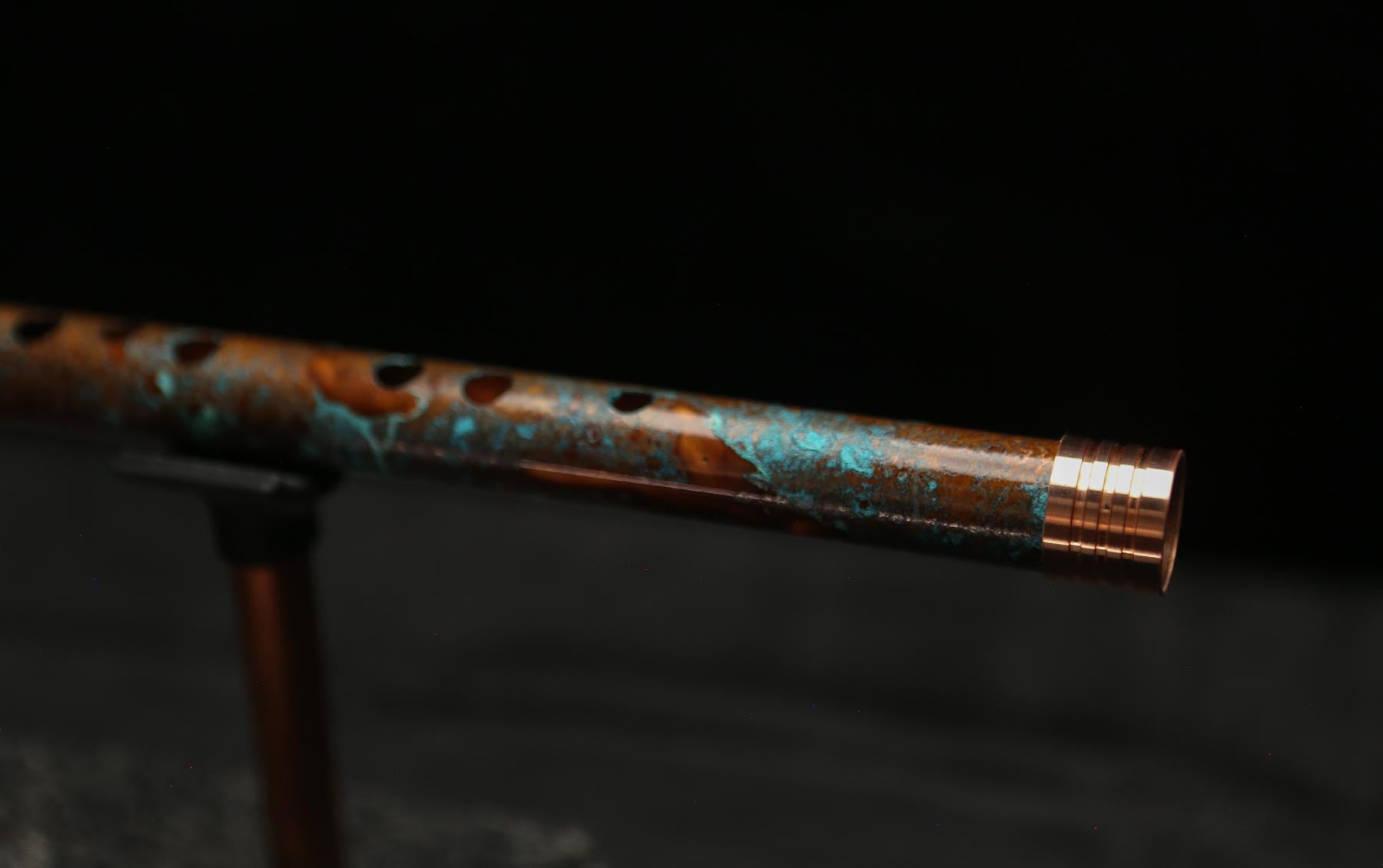 Copper Flute #LE0047 in Turquoise Burl | Lullaby Edition