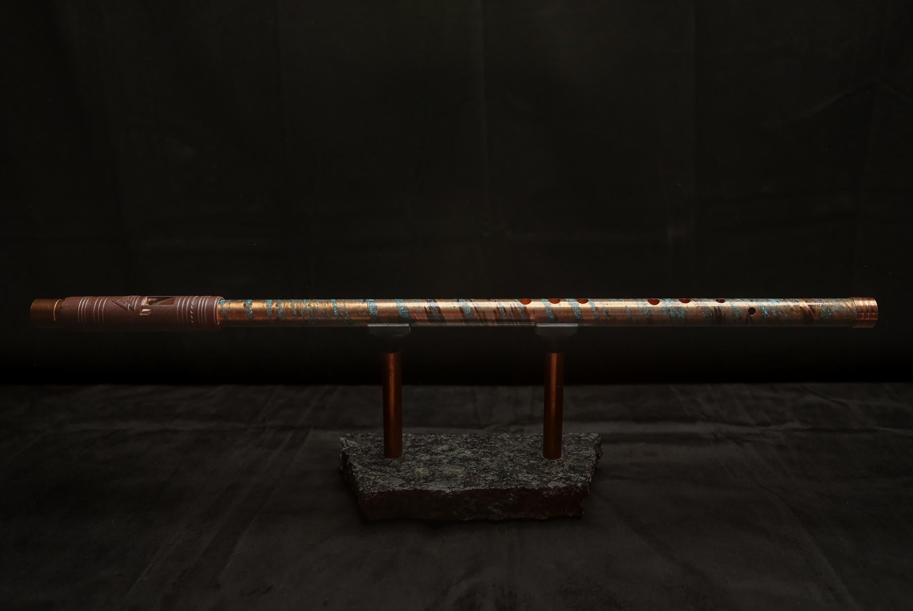 Copper Flute #0099 in Turquoise Spiral | Low C