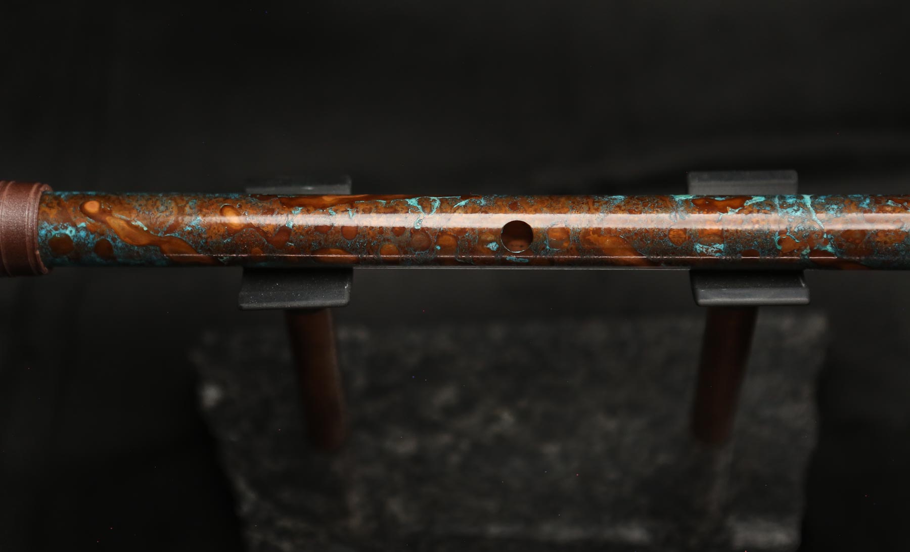 Copper Flute #LE0047 in Turquoise Burl | Lullaby Edition