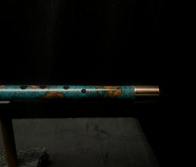 Low C Copper Flute #187 in Turquoise Copper Burl