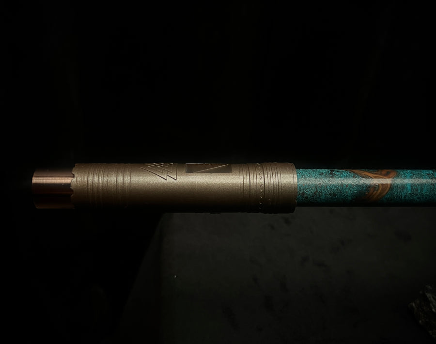Low C Copper Flute #187 in Turquoise Copper Burl