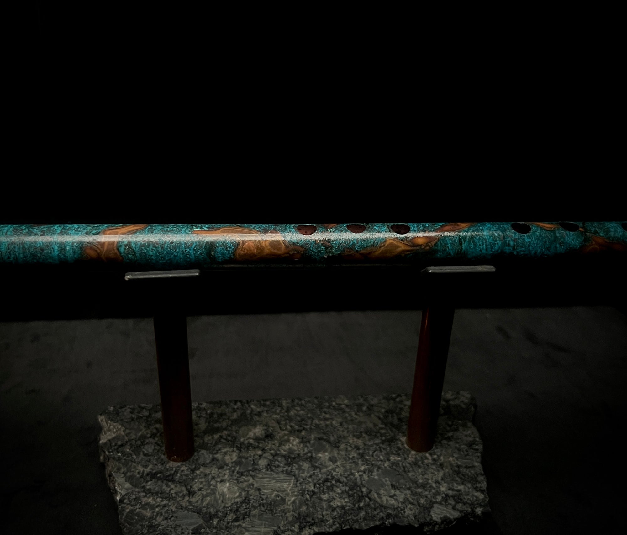 Low C Copper Flute #187 in Turquoise Copper Burl