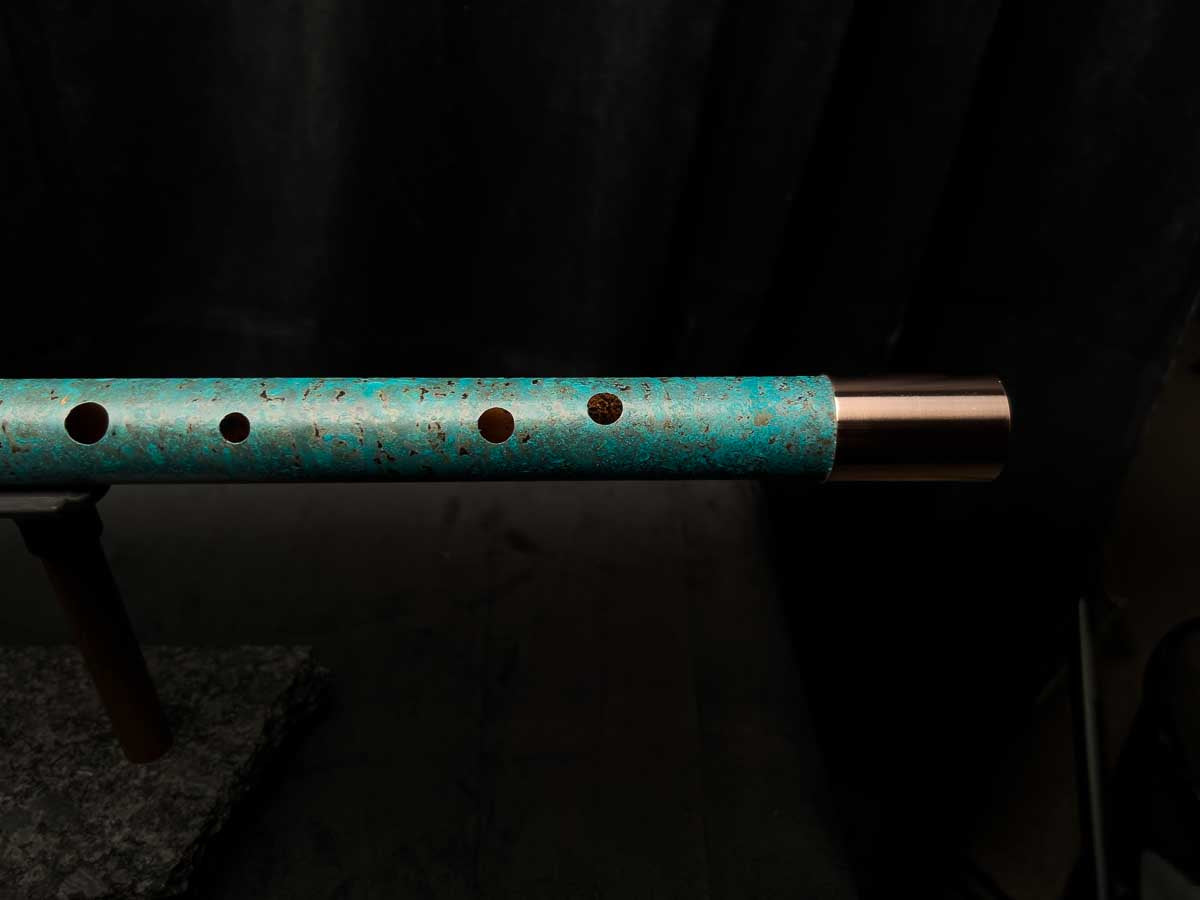 Legend Copper Flute: Turquoise Tiger Stripe Patina - Musician's Discount