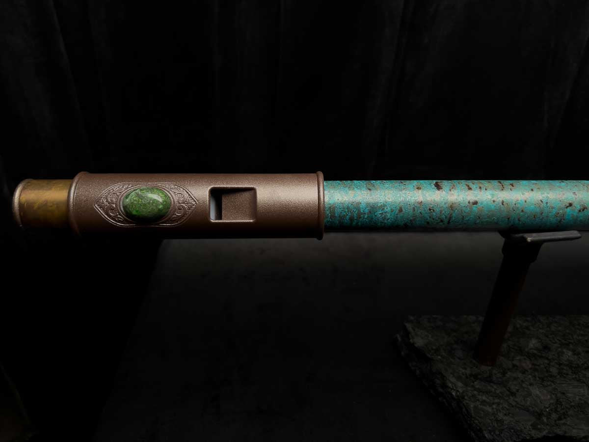 Legend Copper Flute: Turquoise Tiger Stripe Patina - Musician's Discount