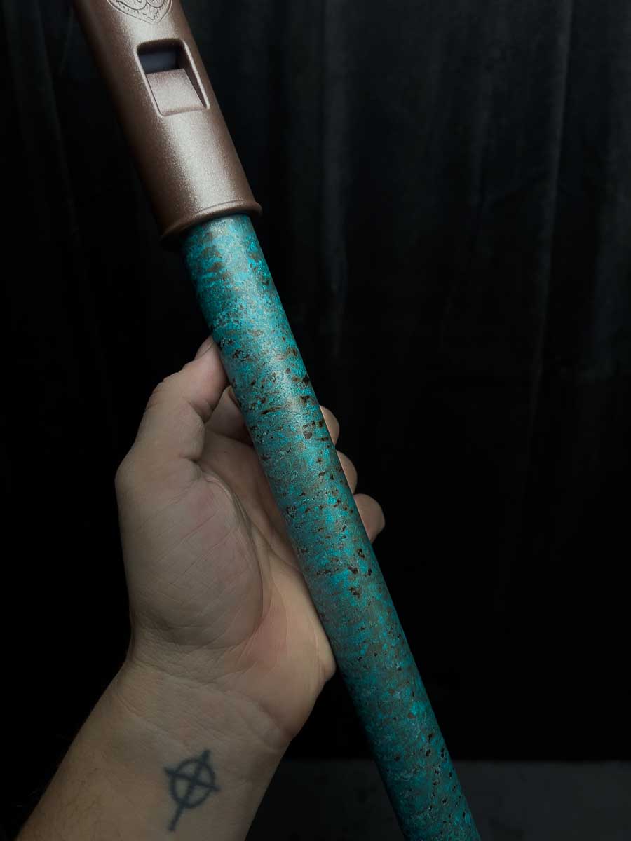 Legend Copper Flute: Turquoise Tiger Stripe Patina - Musician's Discount