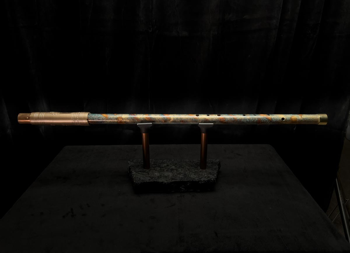 Low C Copper Flute #PR004 in Gold Nebula