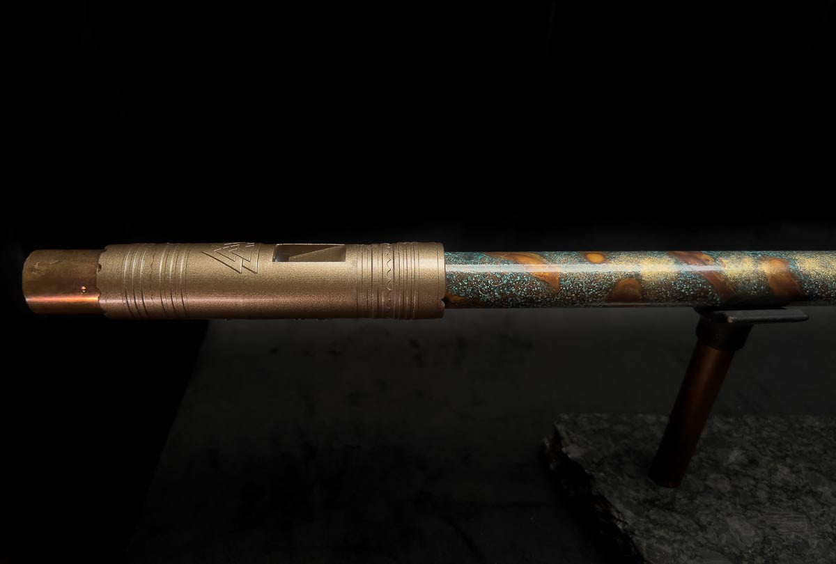 Low C Copper Flute #PR004 in Gold Nebula