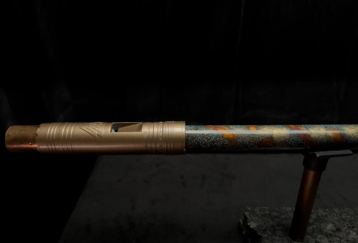Low C Copper Flute #PR004 in Gold Nebula