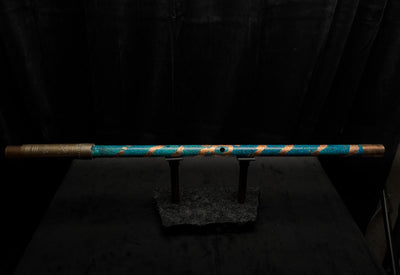 Low C Copper Flute #PR005 in Blue Copper Helix w/Engraved End