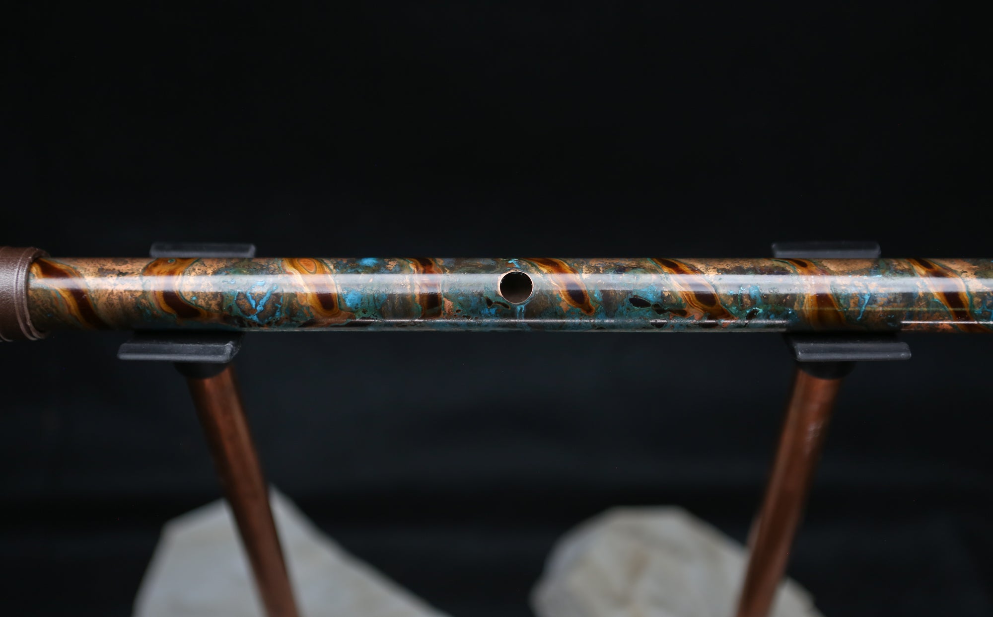 Copper Flute #LE0033 in Turquoise Ocean Burl | Lullaby Edition