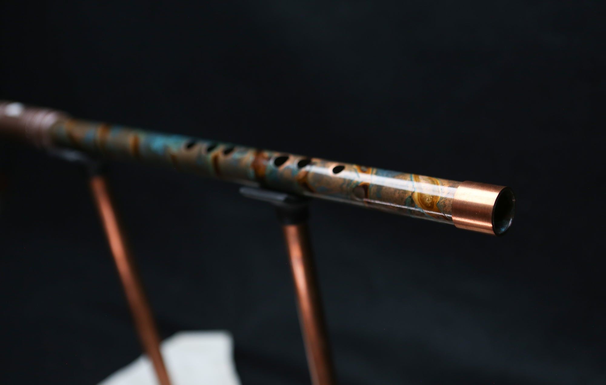 Copper Flute #LE0033 in Turquoise Ocean Burl | Lullaby Edition