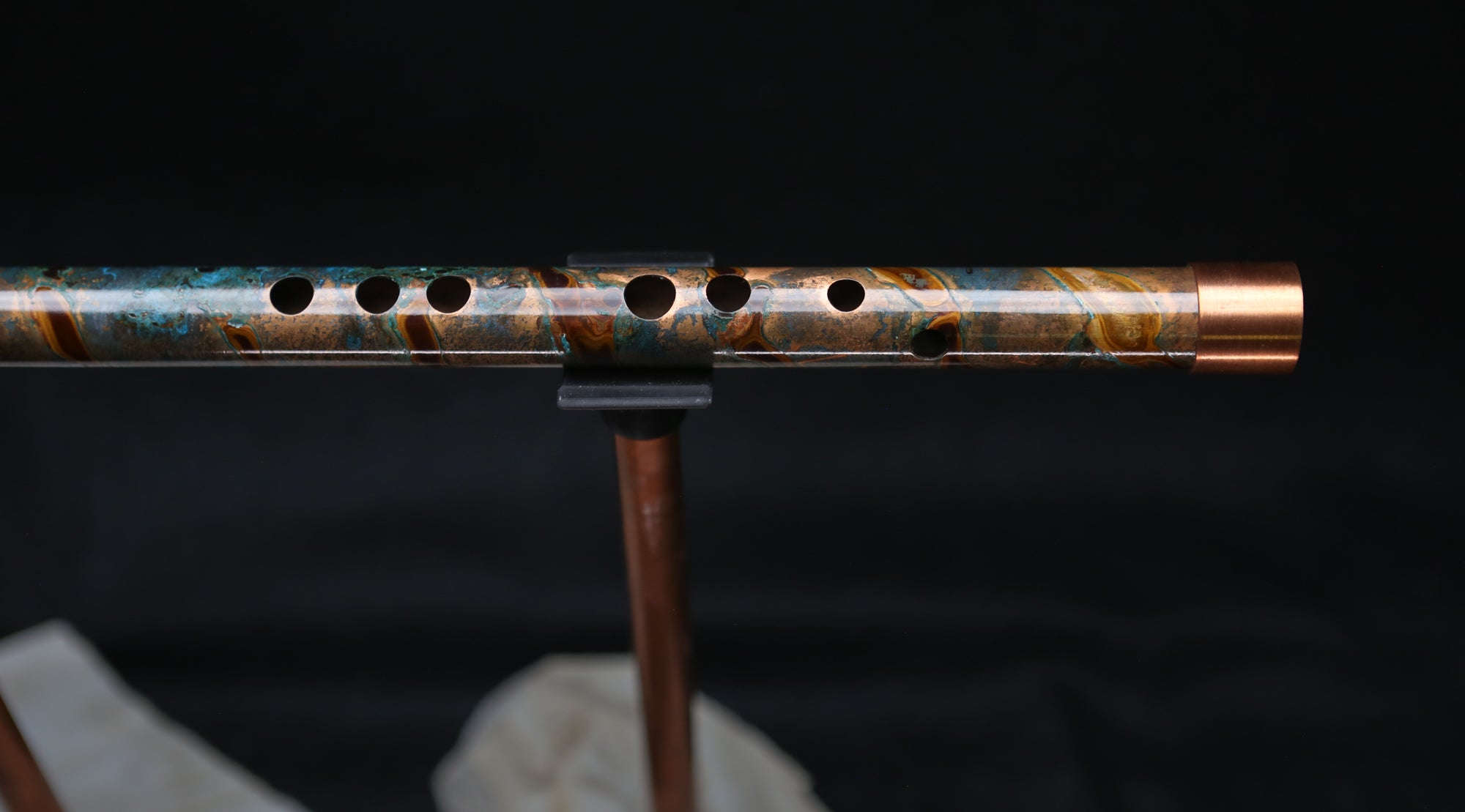 Copper Flute #LE0033 in Turquoise Ocean Burl | Lullaby Edition