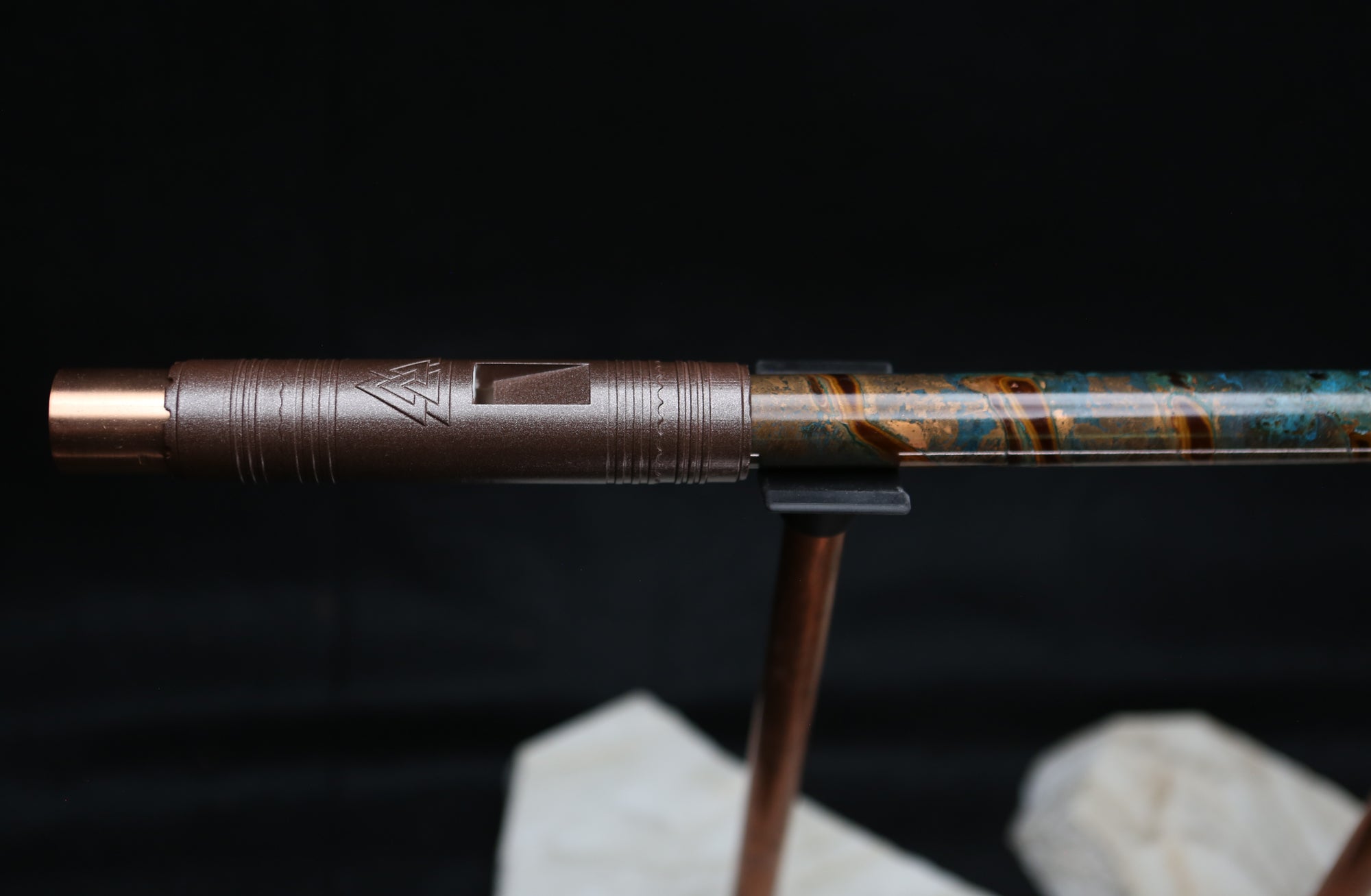 Copper Flute #LE0033 in Turquoise Ocean Burl | Lullaby Edition