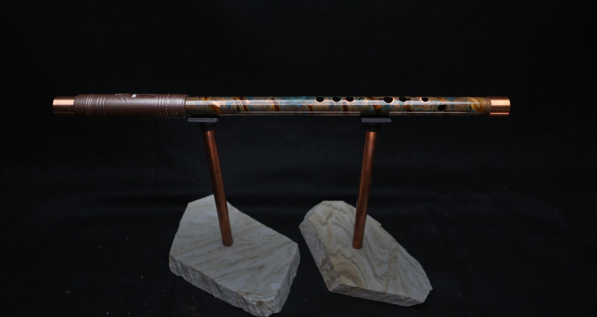 Copper Flute #LE0033 in Turquoise Ocean Burl | Lullaby Edition