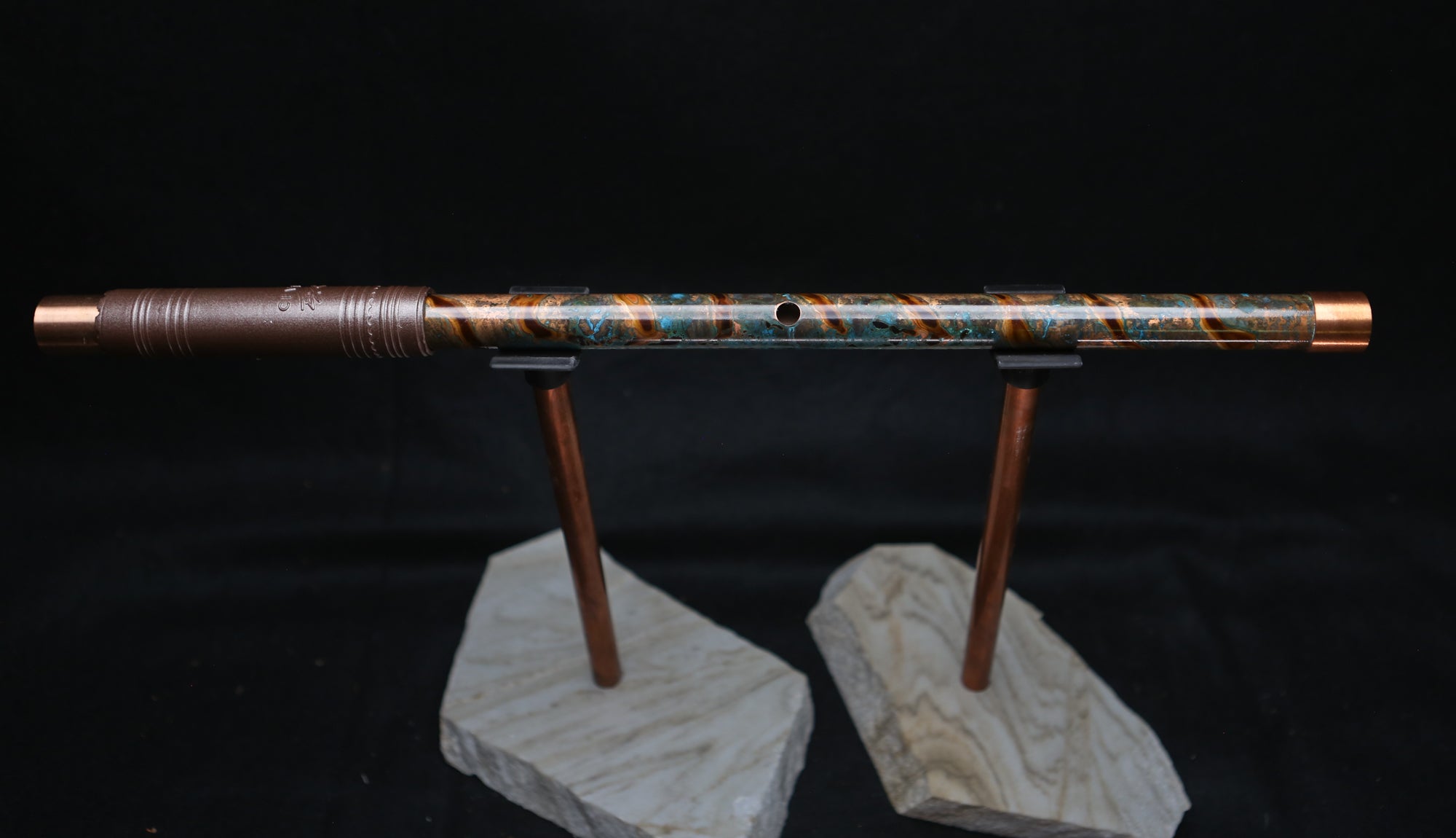 Copper Flute #LE0033 in Turquoise Ocean Burl | Lullaby Edition
