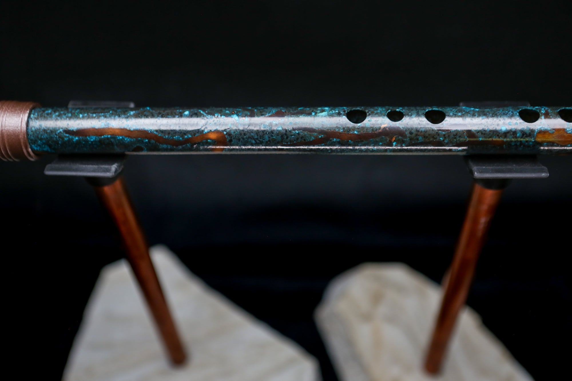 Copper Flute #LE0035 in Deep Arctic Burl | Lullaby Edition