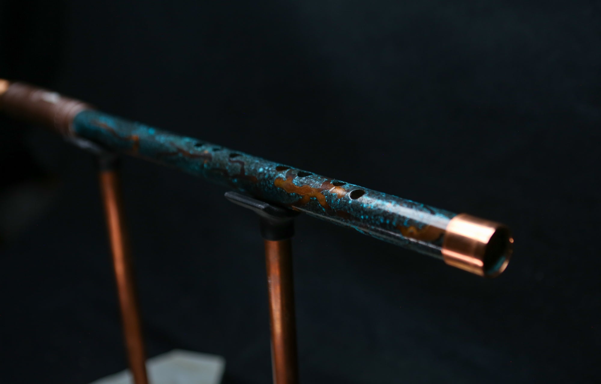 Copper Flute #LE0035 in Deep Arctic Burl | Lullaby Edition